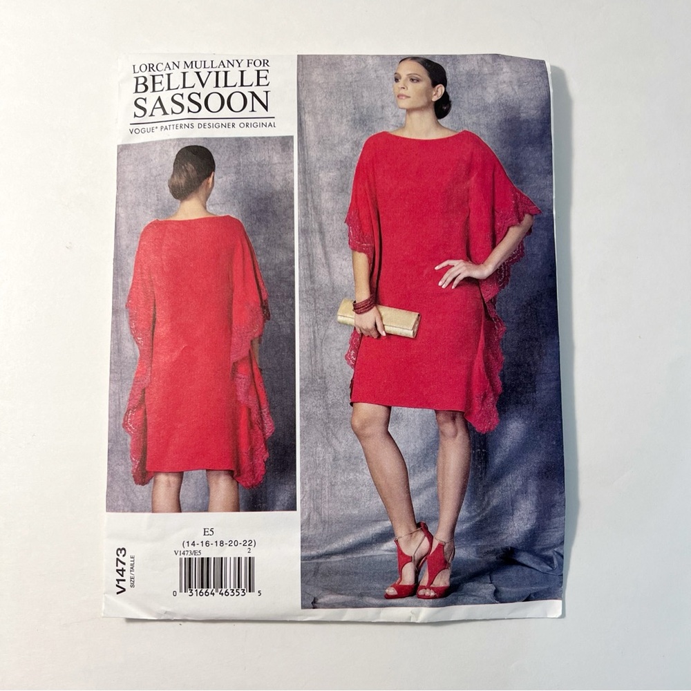 Vogue V1473 Designer Dress Sewing Pattern – Sizes 14–22 Uncut